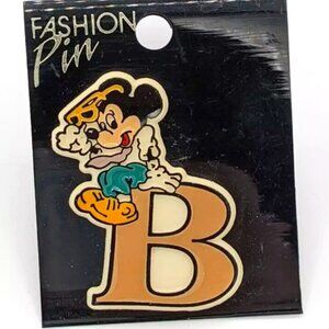 Vintage Disney Mickey Mouse Fashion Brooch Pin Letter B Monogram Product NEW